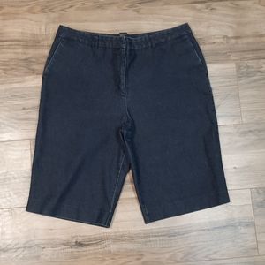 Josephine Chaus Size 10 Dress Denim Flat Front Bermuda Shorts